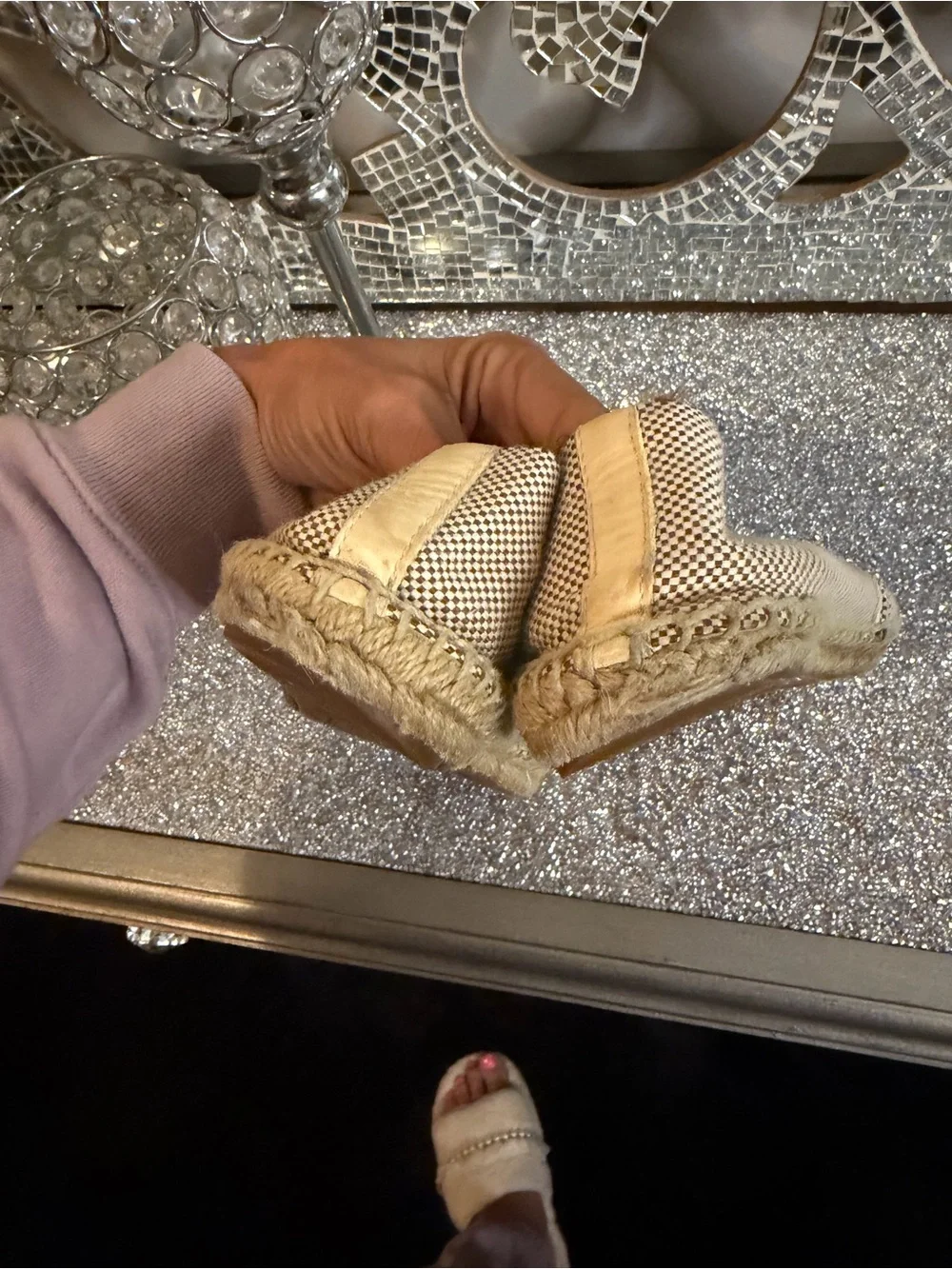 💗Tory Burch Woven Logo Espadrille Flats Size 8